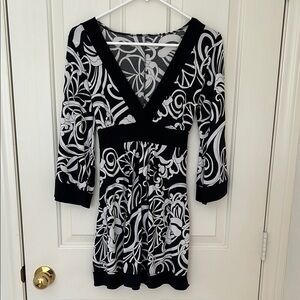 Black and White Patterned Dress